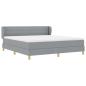 Preview: Boxspringbett mit Matratze in Hellgrau 180x200 cm aus Stoff