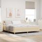 Preview: ARDEBO.de - Boxspringbett mit Kopfteil Creme 200 x 200 cm Stoff