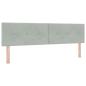 Preview: Boxspringbett mit Kopfteil Hellgrau 180 x 200 cm Samt