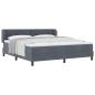 Preview: Boxspringbett mit Matratze in Dunkelgrau 180x200 cm aus Samt