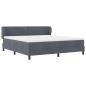 Preview: Boxspringbett mit Matratze in Dunkelgrau 180x200 cm aus Samt