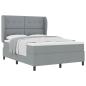 Preview: Boxspringbett mit Matratze Hellgrau 140x190 cm Stoff
