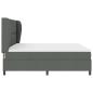 Preview: Boxspringbett mit Matratze in Dunkelgrau, 200x200 cm Stoff