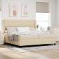 Preview: ARDEBO.de - Boxspringbett mit Matratze - Creme, 200x200 cm Stoff
