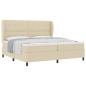 Preview: Boxspringbett mit Matratze - Creme, 200x200 cm Stoff
