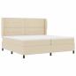 Preview: Boxspringbett mit Matratze - Creme, 200x200 cm Stoff