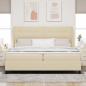 Preview: Boxspringbett mit Matratze - Creme, 200x200 cm Stoff