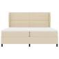 Preview: Boxspringbett mit Matratze - Creme, 200x200 cm Stoff