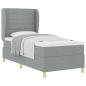 Preview: Boxspringbett mit Matratze in Hellgrau, 100x200 cm Stoff