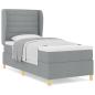 Preview: Boxspringbett mit Matratze in Hellgrau, 100x200 cm Stoff
