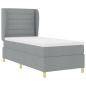 Preview: Boxspringbett mit Matratze in Hellgrau, 100x200 cm Stoff