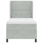 Preview: Boxspringbett mit Kopfteil Hellgrau 200 x 90 cm Samt