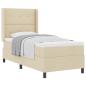 Preview: Boxspringbett mit Matratze in Creme 100x200 cm aus Stoff