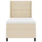 Preview: Boxspringbett mit Matratze in Creme 100x200 cm aus Stoff