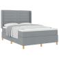 Preview: Boxspringbett mit Matratze Hellgrau 140 x 190 cm Stoff