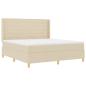 Preview: Creme Boxspringbett mit Matratze, 180x200 cm Stoff