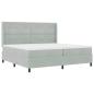 Preview: Boxspringbett mit Matratze Hellgrau 200x200 cm Samt