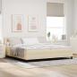 Preview: ARDEBO.de - Boxspringbett mit LED-Lichtleisten Creme 200 x 200 cm Stoff