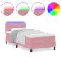 Preview: Boxspringbett mit Matratze & LED Rosa 100x200 cm Samt