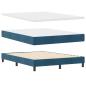 Preview: ARDEBO.de - Boxspringbett mit Matratze & LED Dunkelblau 140x190 cm Samt
