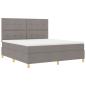 Preview: Bettgestell mit Matratze Taupe Stoff 180 x 200 cm Bettgestell