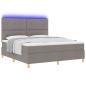 Preview: Bettgestell mit Matratze Taupe Stoff 180 x 200 cm Bettgestell