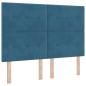Preview: LED Boxspringbett mit Kopfteil Dunkelblau 160 x 200 cm Samt