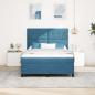 Preview: LED Boxspringbett mit Kopfteil Dunkelblau 160 x 200 cm Samt