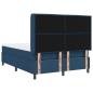 Preview: Boxspringbett mit Matratze und LED Blau 140x200 cm Stoff