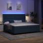 Preview: Boxspringbett mit Matratze & LED Blau 200x200 cm Stoff