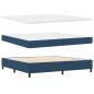 Preview: Boxspringbett mit Matratze & LED Blau 200x200 cm Stoff
