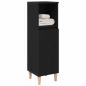 Preview: Badezimmer Schrank Schwarz Eiche 30x30x100 cm Holzwerkstoff