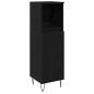 Preview: Badezimmer Schrank Schwarze Eiche 30x30x100 cm Holzwerkstoff