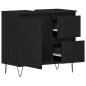 Preview: Waschbeckenunterschrank Schwarz Eiche 65x33x60 cm Spanplatte