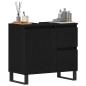 Preview: Waschbeckenunterschrank Schwarz Eiche 65x33x60 cm Holzwerkstoff