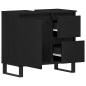 Preview: Waschbeckenunterschrank Schwarz Eiche 65x33x60 cm Holzwerkstoff
