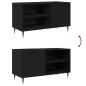 Preview: Record Cabinet Schwarz Eiche 84,5x38x48 cm Holzwerkstoff