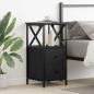 Preview: ARDEBO.de - Nachttisch aus schwarzem Eichenholz 34x35,5x70 cm, Ingenieurlaminat