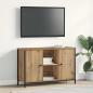 Preview: ARDEBO.de - TV-Schrank Schwarz Eiche 101x35x65 cm Engineered Wood und Stahl