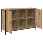 Preview: TV-Schrank Schwarz Eiche 101x35x65 cm Engineered Wood und Stahl