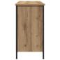 Preview: TV-Schrank Schwarz Eiche 101x35x65 cm Engineered Wood und Stahl