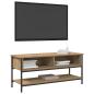 Preview: TV-Schrank Artisan Eiche 100x35x45 cm Engineering Holz und Stahl