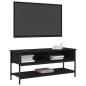 Preview: TV-Schrank Schwarz Eiche 100x35x45 cm Holzwerkstoff und Stahl