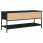 Preview: TV-Schrank Schwarz Eiche 100x35x45 cm Holzwerkstoff und Stahl