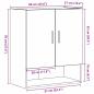 Preview: Wandschrank schwarz Eiche 60x31x70 cm Holzwerkstoff
