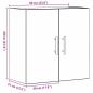 Preview: Wandregal Schwarz Eiche 60x31x70 cm Holzwerkstoff