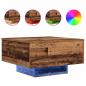 Preview: Couchtisch mit LED-Lichtern Altholz 55x55x31 cm
