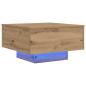 Preview: Couchtisch mit LED-Lichtern aus Artisan-Eiche 55x55x31 cm