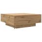 Preview: Couchtisch mit LED-Lichtern Artisan Eiche 80x80x31 cm