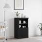 Preview: ARDEBO.de - Sideboard mit LED-Lichtern Schwarz Eiche 60,5x37x100 cm